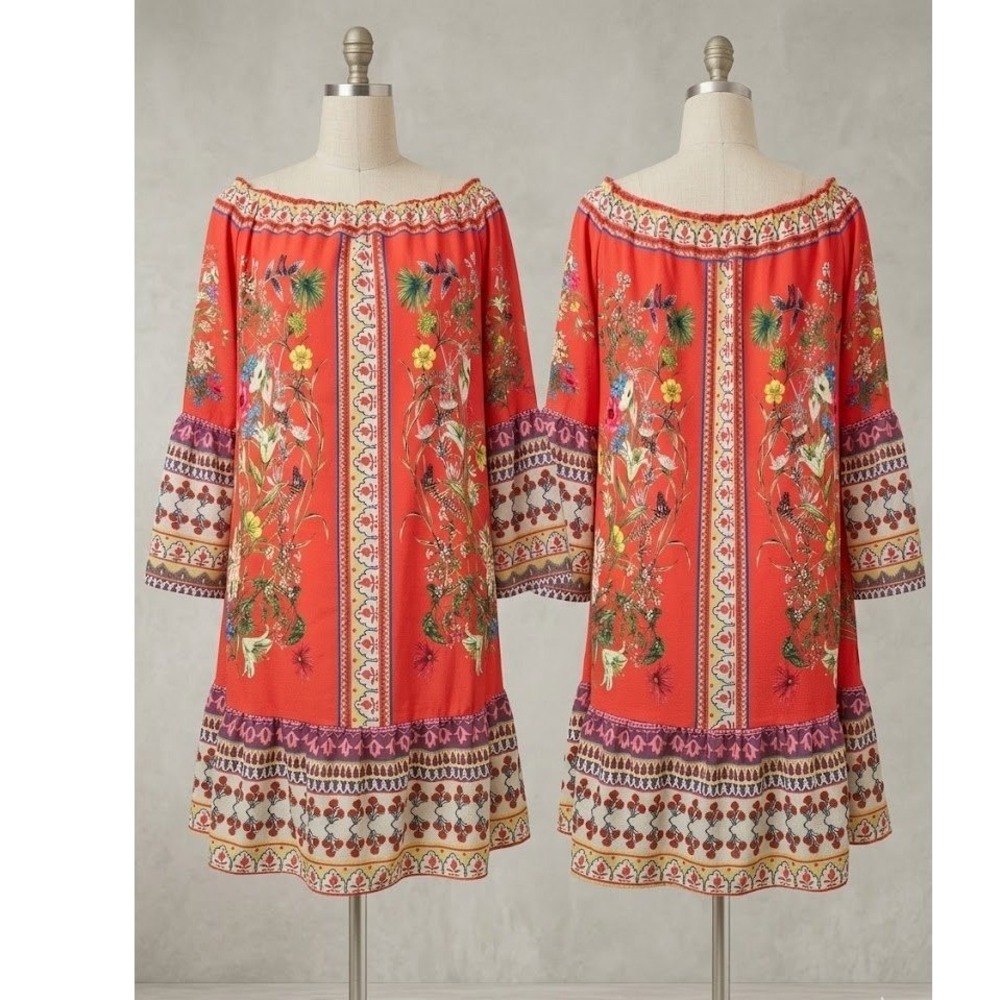 Umgee Off Shoulder Boho Mini Dress S Festival Cottagecore